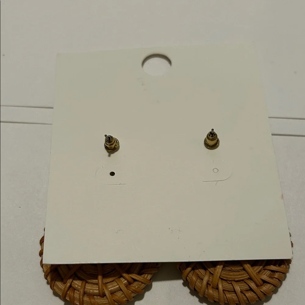 Gold and Brown Wicker Earrings